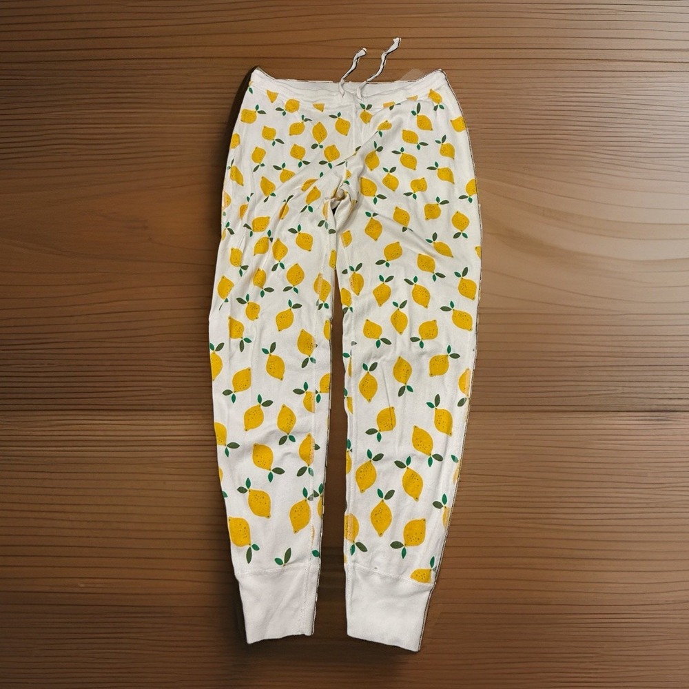 Hanna Andersson 100% Organic Cotton Pajama Jogger Pants Lounge Lemons Women's L